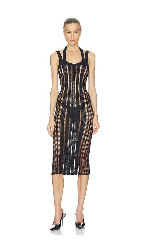 HAELO Veiled Maxi Dress in Black. M. Also in L, S, XL