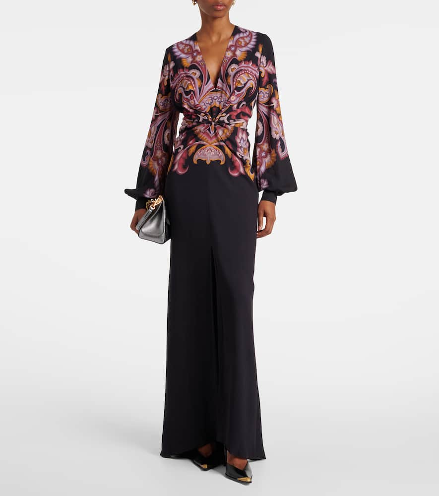Paisley sablé maxi dress