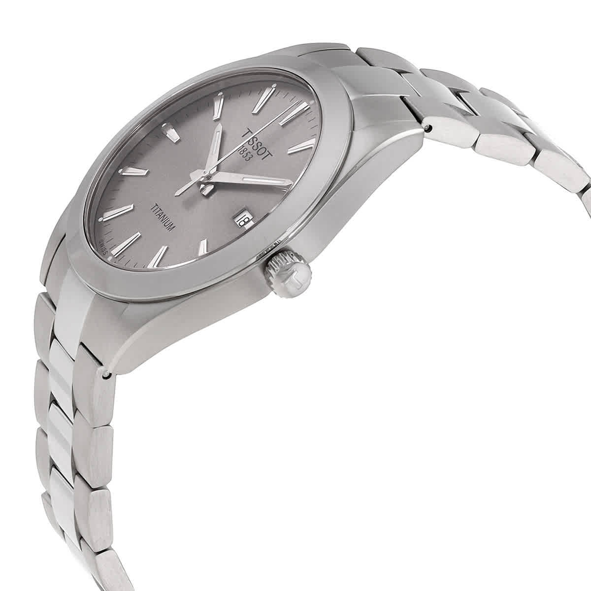 T-Classic Titanium Quartz Grey Dial Mens Watch T127.410.44.081.00