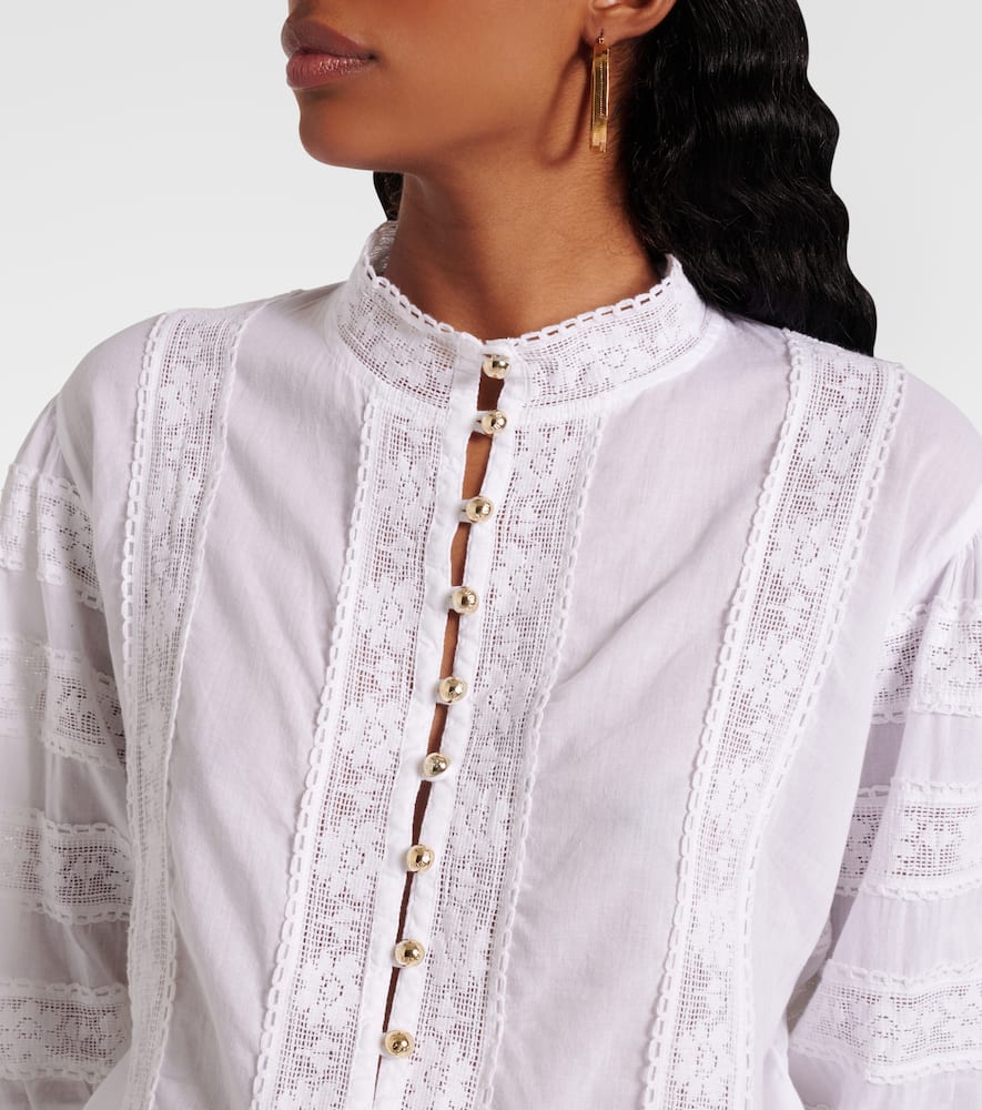 Rita lace-trimmed cotton minidress