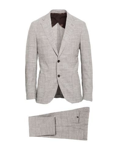 Man Suit Grey Size 40 Wool, Cotton, Linen, Elastane