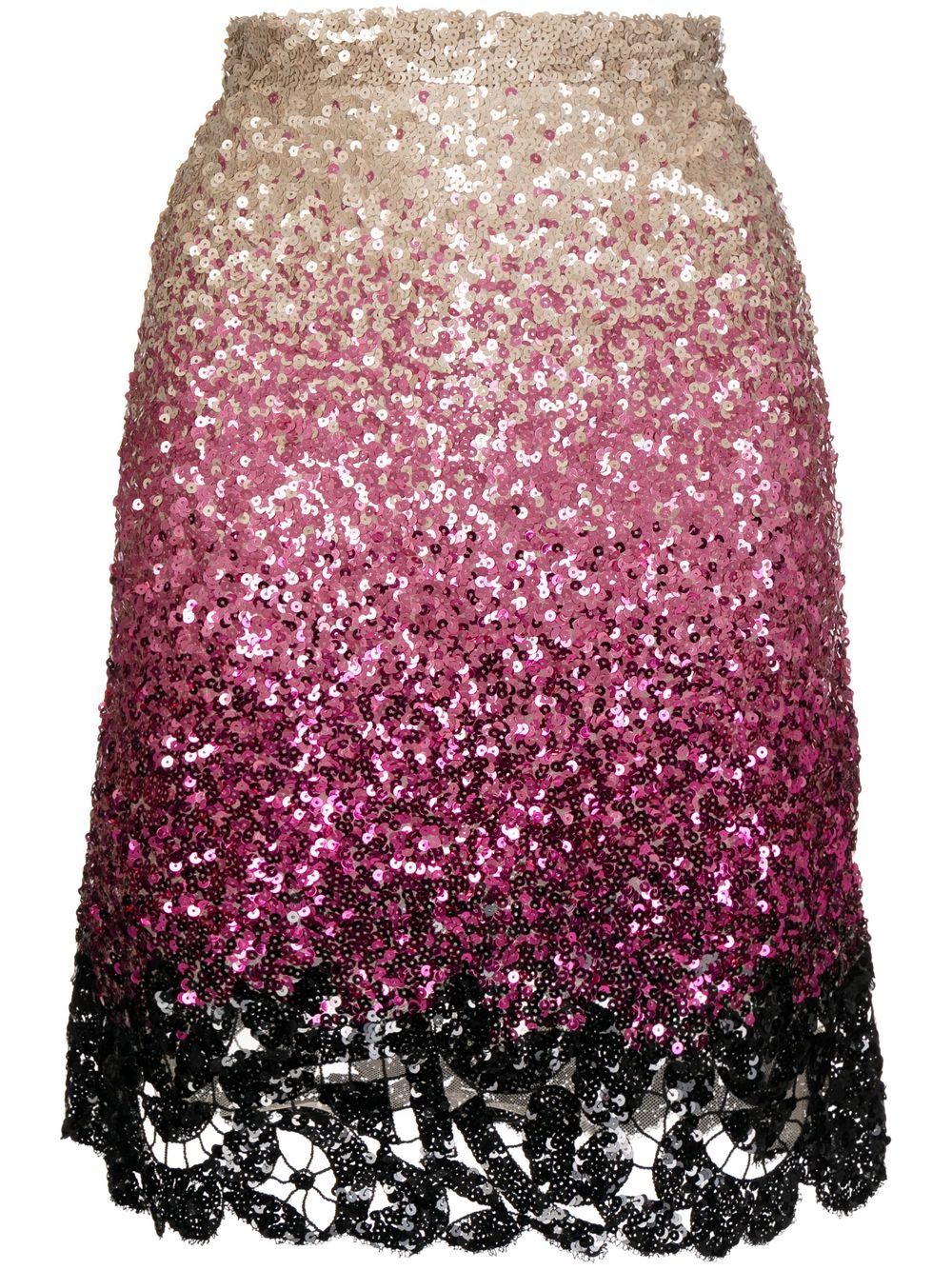 Sequinned gradient-effect mini dress - Pink