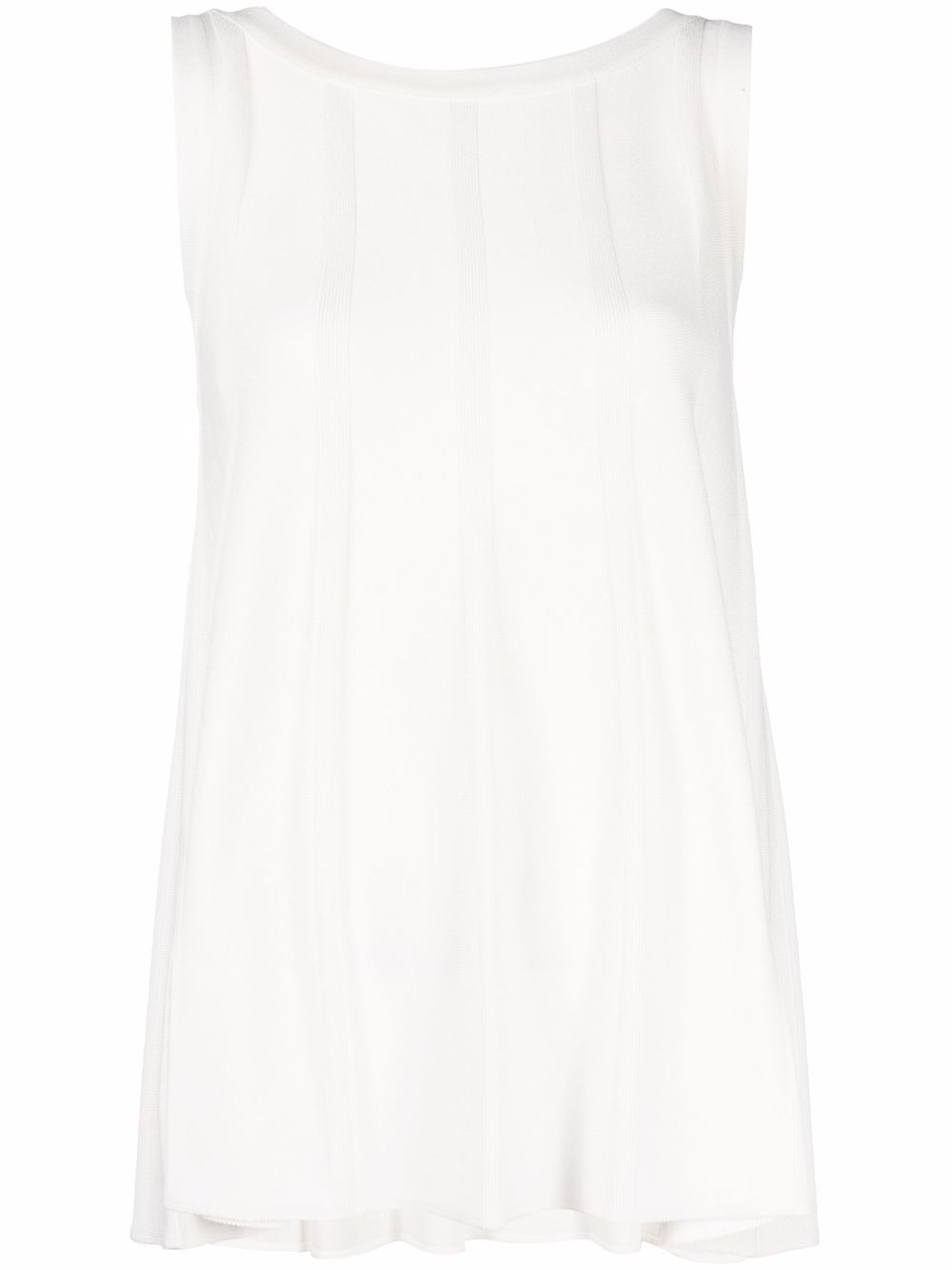 Ribbed-detail tank top - White