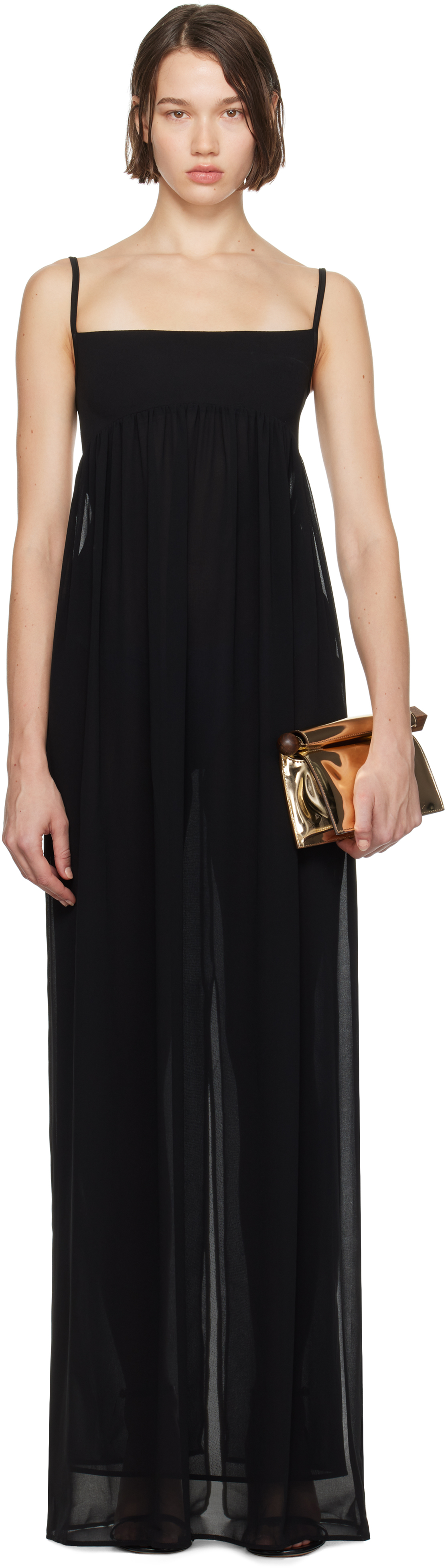 JACQUEMUS Black La Casa 'La robe Peplo' Maxi Dress