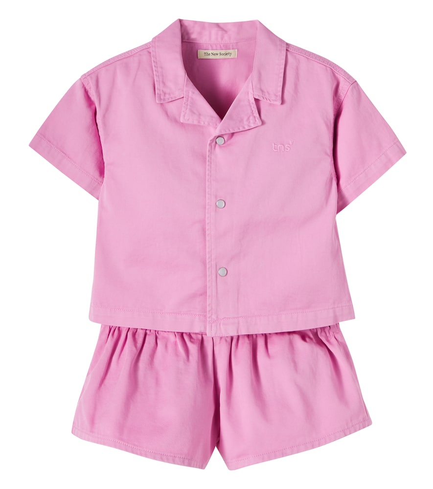 Bellis denim shirt and shorts set