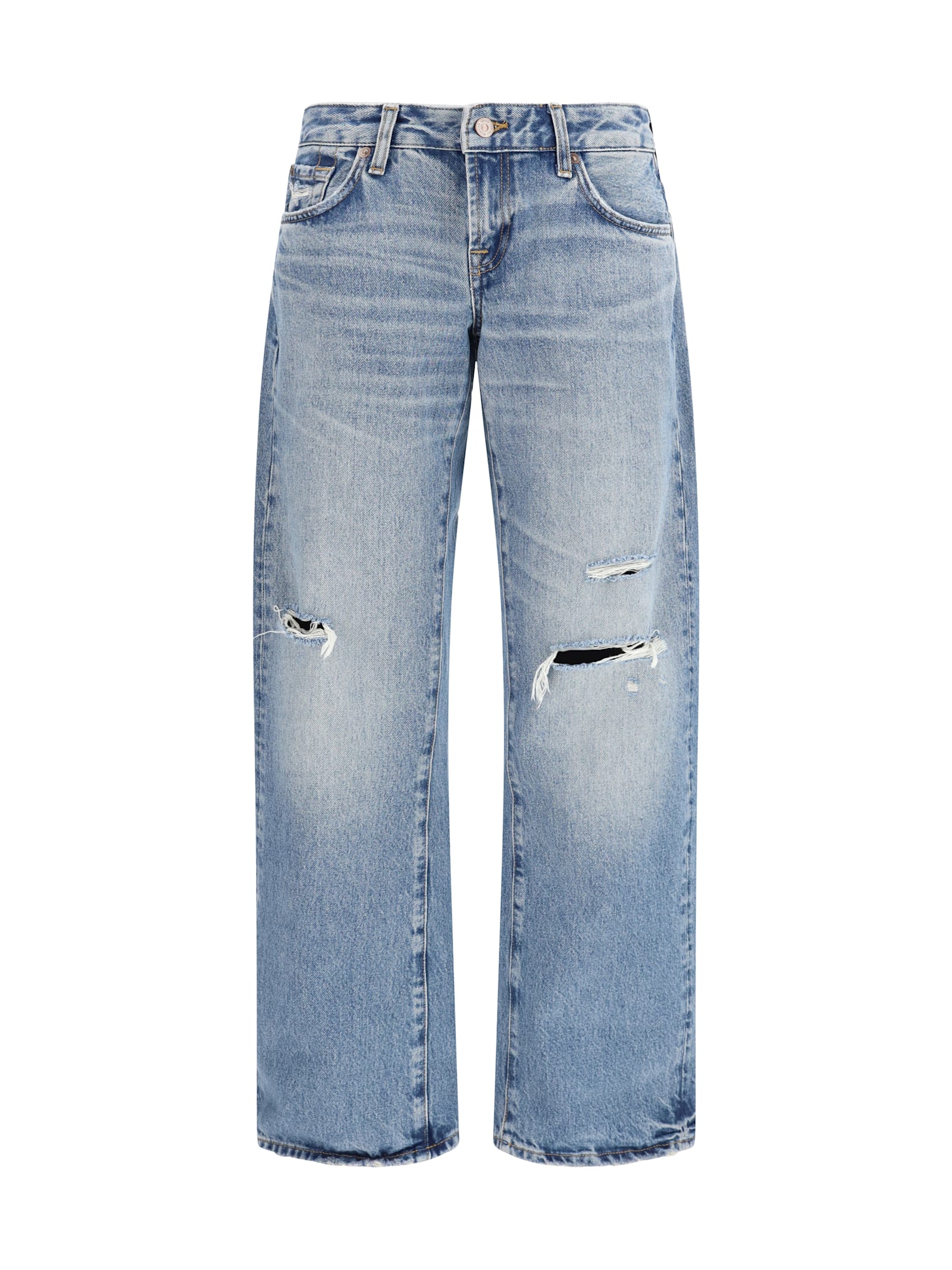 7 For All Mankind - cotton low-rise relaxed-fit straight-leg jean