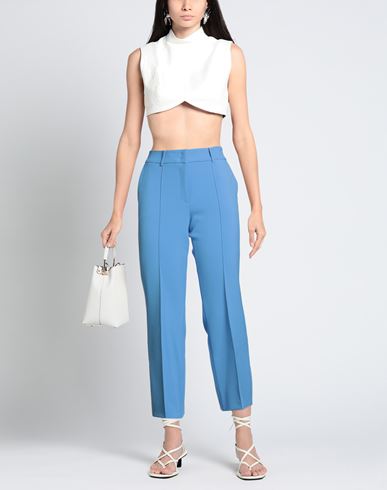 Woman Pants Azure Size 14 Polyester, Viscose, Cotton, Elastane