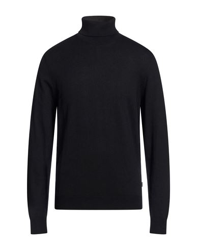Man Turtleneck Black Size L Cotton, Recycled polyester