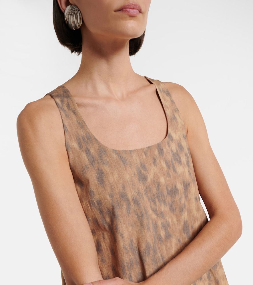 Ruffled printed cotton minidress