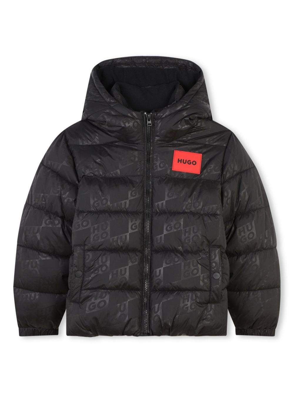 Logo-print puffer jacket - Black