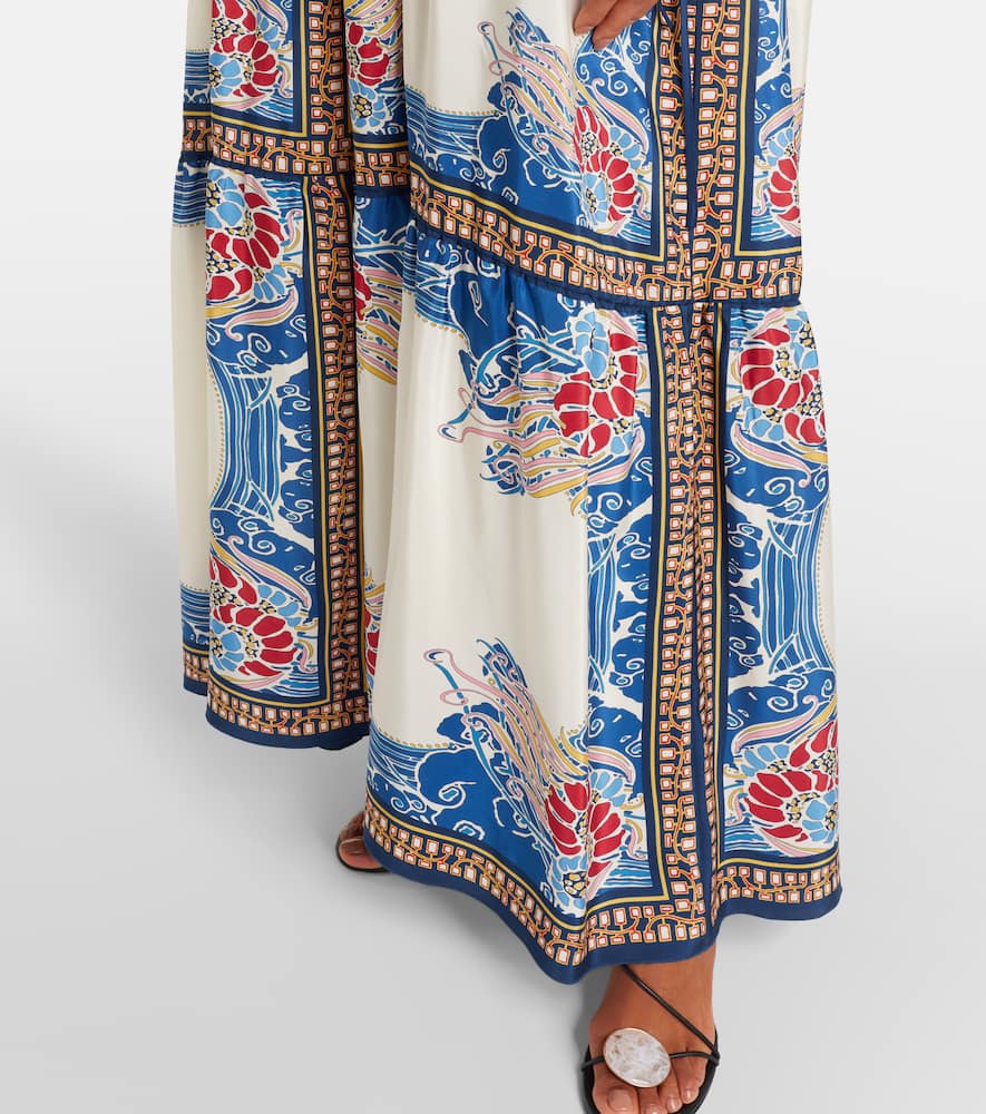 Vesta printed silk maxi dress