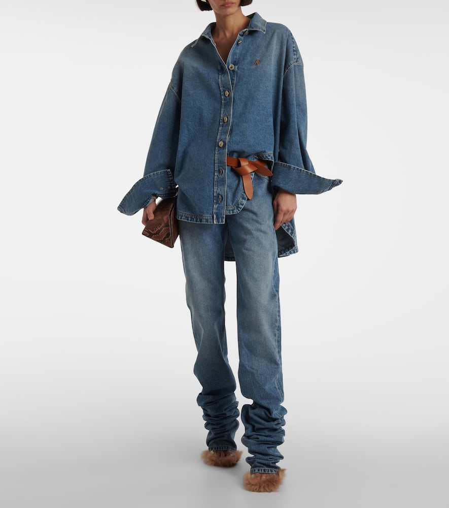 Mid-rise straight jeans