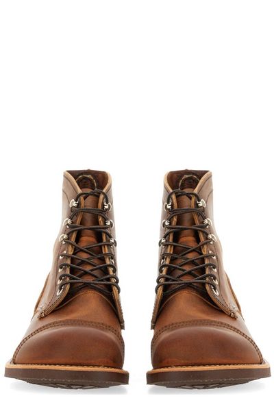 Red Wing Shoes Round Toe Lace-Up Boots