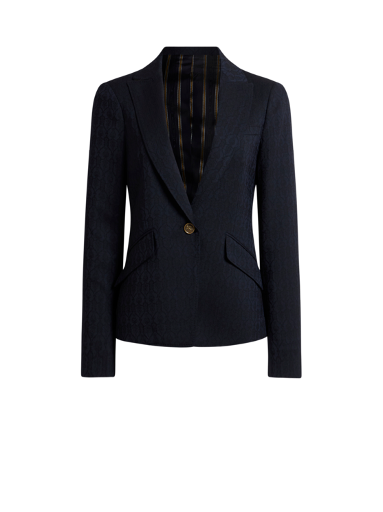 Single-breasted Wool Jacquard Jacket