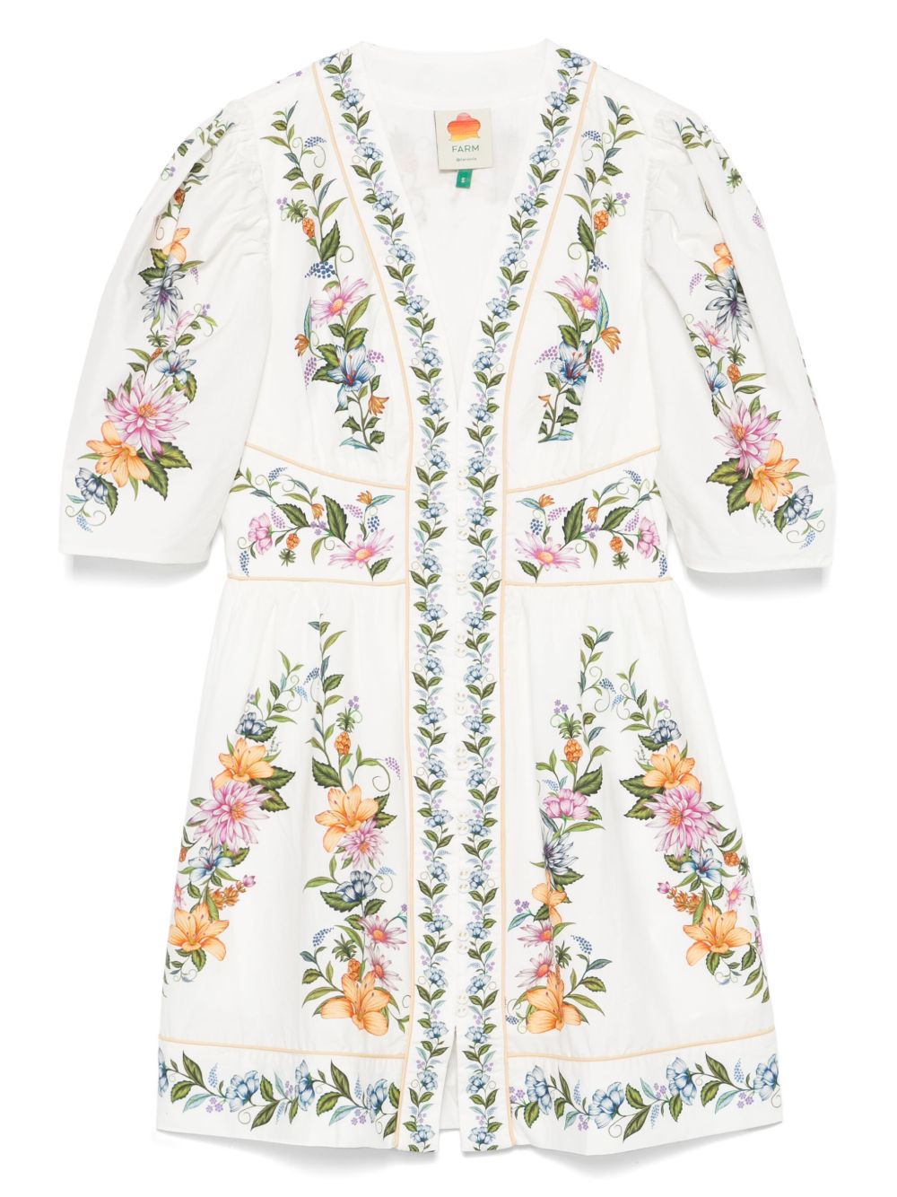 FARM Rio floral-print mini dress - White