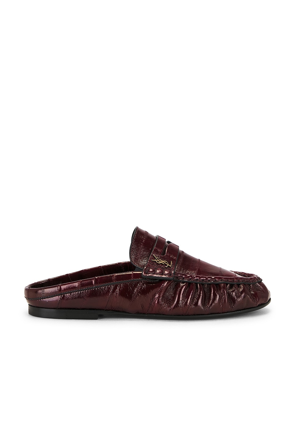 Saint Laurent Le Loafer Mule in Burgundy