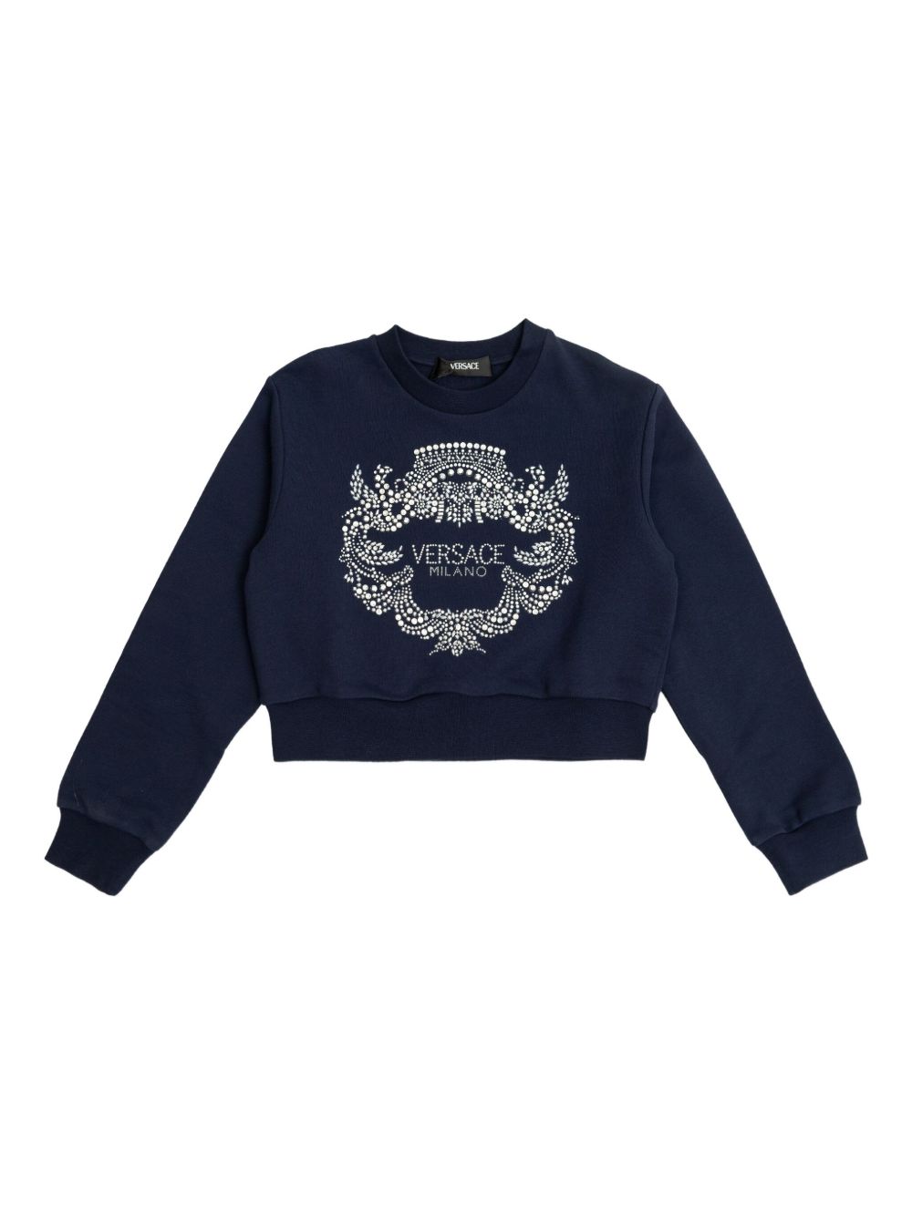 Versace Kids crystal-embellished sweatshirt - Blue