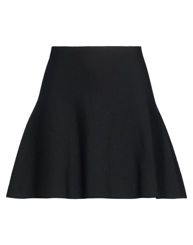 Woman Mini skirt Black Size L Merino Wool
