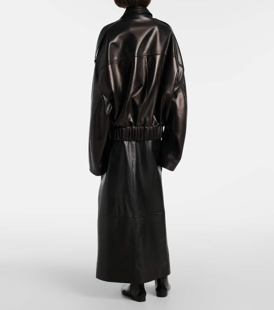 Owey oversized leather jacket