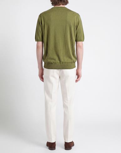 Man Sweater Sage green Size 50 Cotton