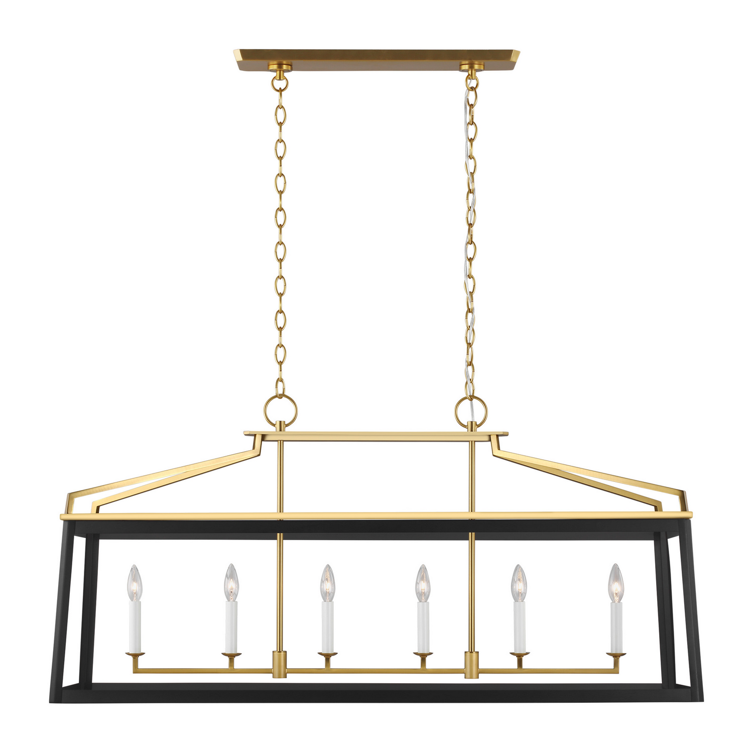 Carlow 6-Light Chandelier in Midnight Black And Burnished Brass by Chapman & Myer