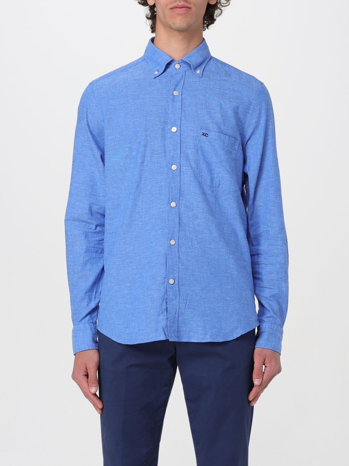 Shirt Men color Gnawed Blue