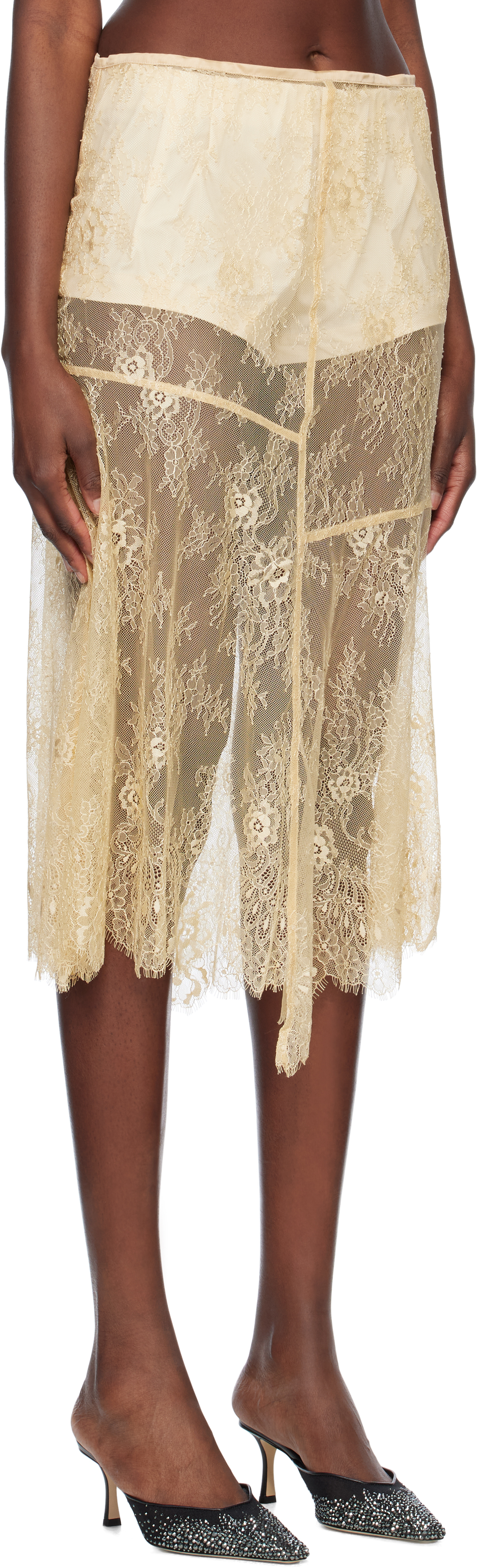 Stand Studio Beige Mathilde Midi Skirt