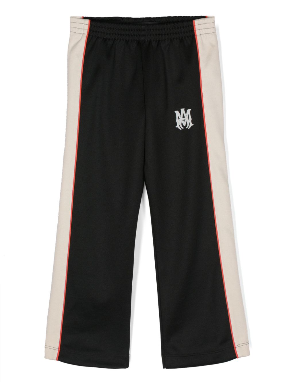 Logo-appliqué straight track pants - Black