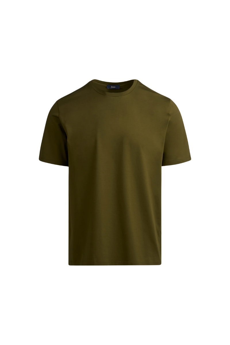 Crew-Neck Cotton T-Shirt — Green