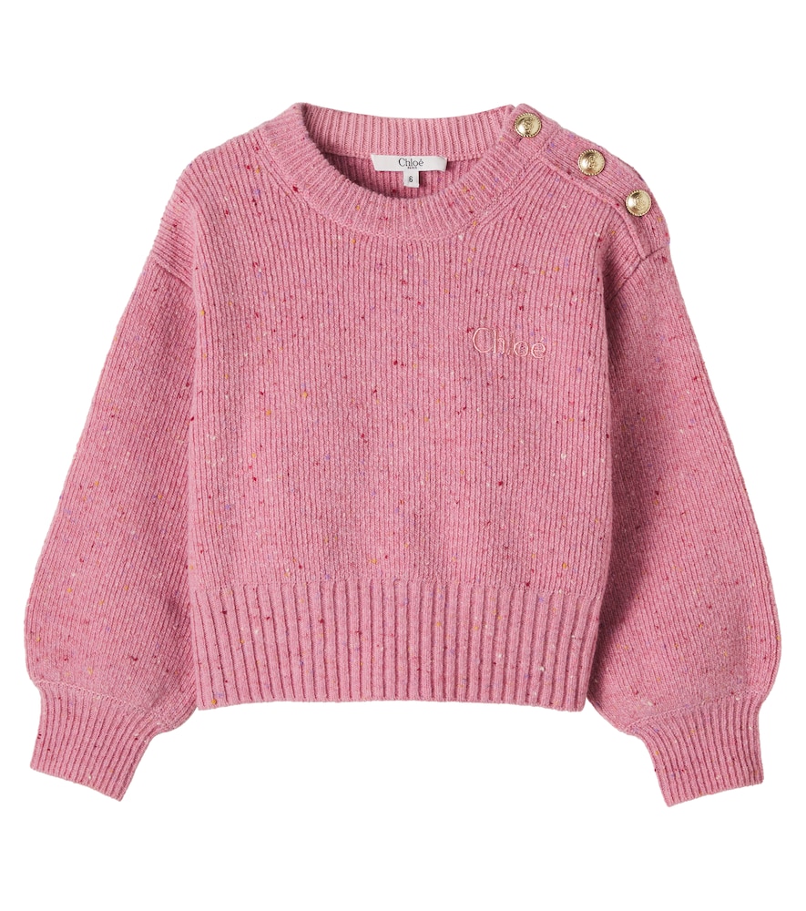 Chloé Kids Embellished wool-blend sweater