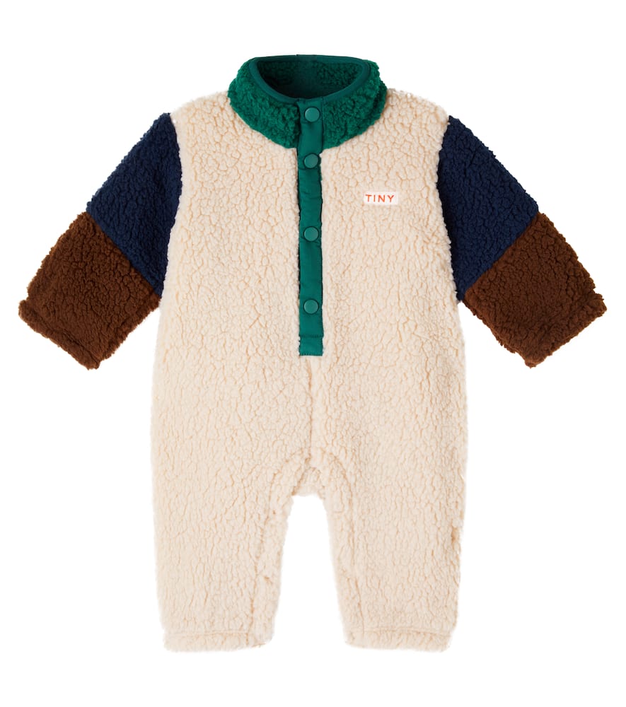 Baby colorblocked faux shearling snowsuit