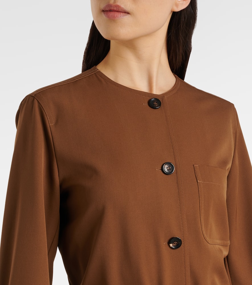 Max Mara Maine belted wool gabardine playsuit