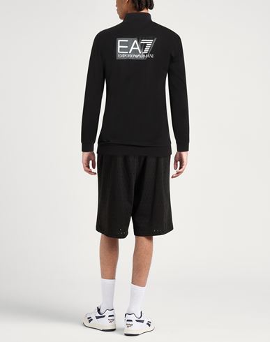 Man Sweatshirt Black Size M Cotton, Elastane