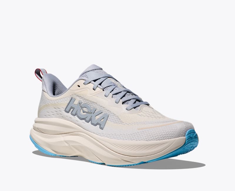 HOKA Women's Skyflow Shoes in Alabaster/Mineral Blue