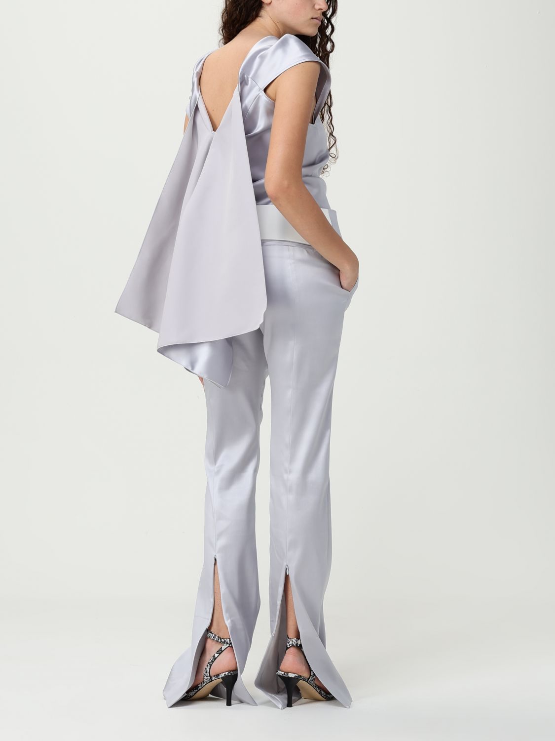 Sportmax draped satin top - Neutrals