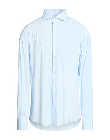 Man Shirt Sky blue Size 17 ½ Cotton, Polyamide, Elastane