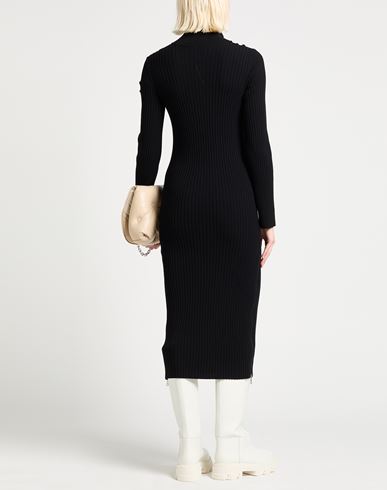 Woman Midi dress Black Size L Viscose, Polyester