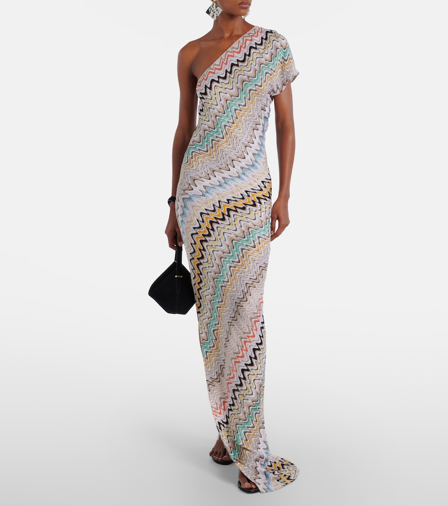 Wave one-shoulder maxi dress