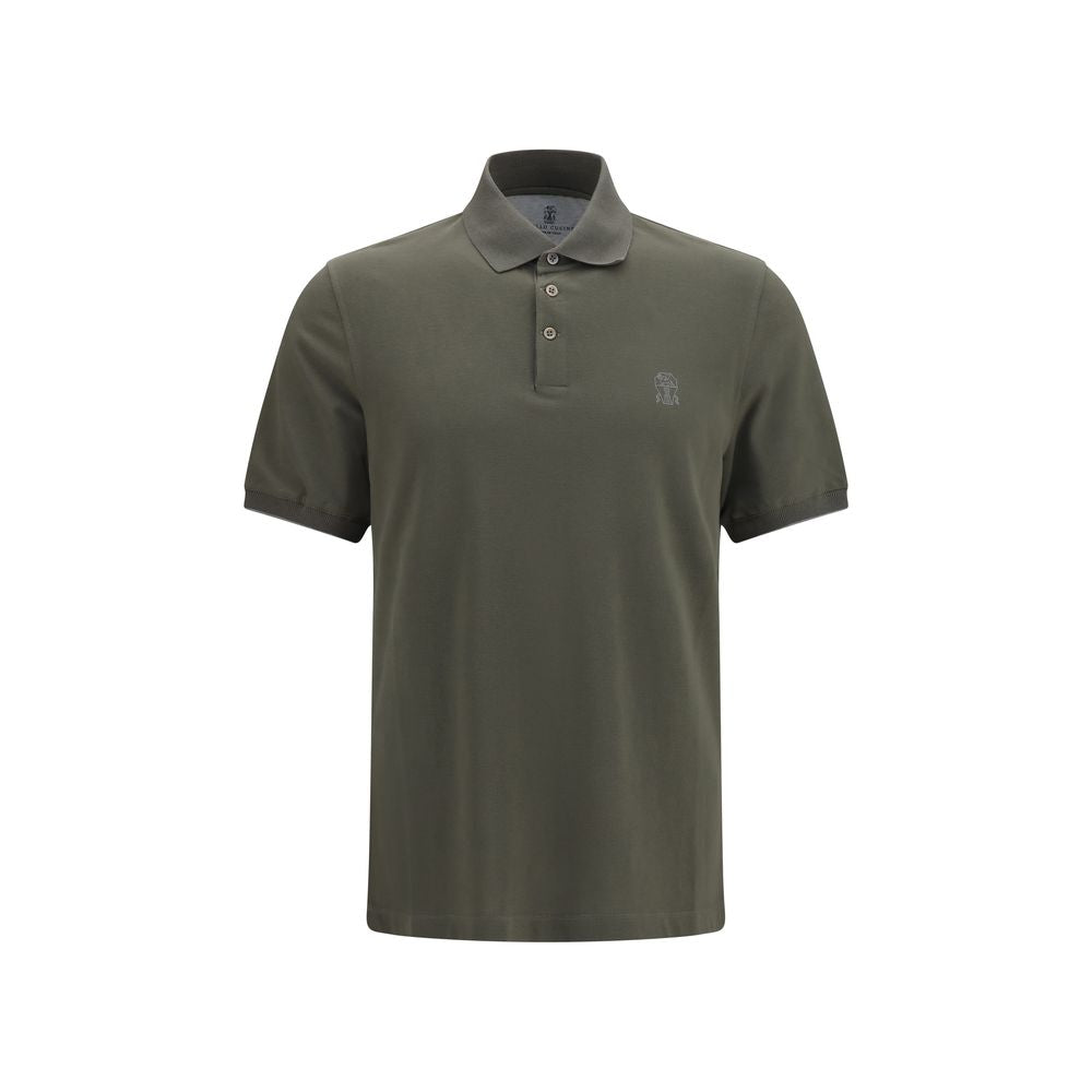 Bicolor Cotton Polo Shirt — Green