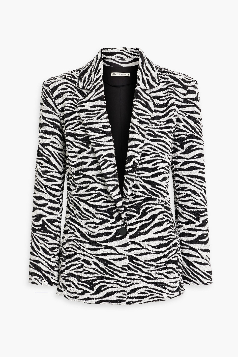 Alice Olivia - Shan zebra-print sequined satin blazer