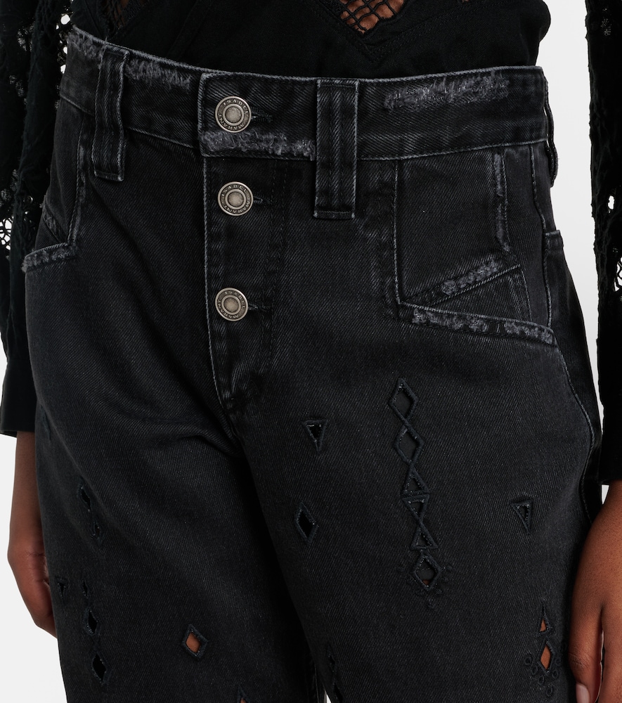 Amia broderie anglaise flared jeans