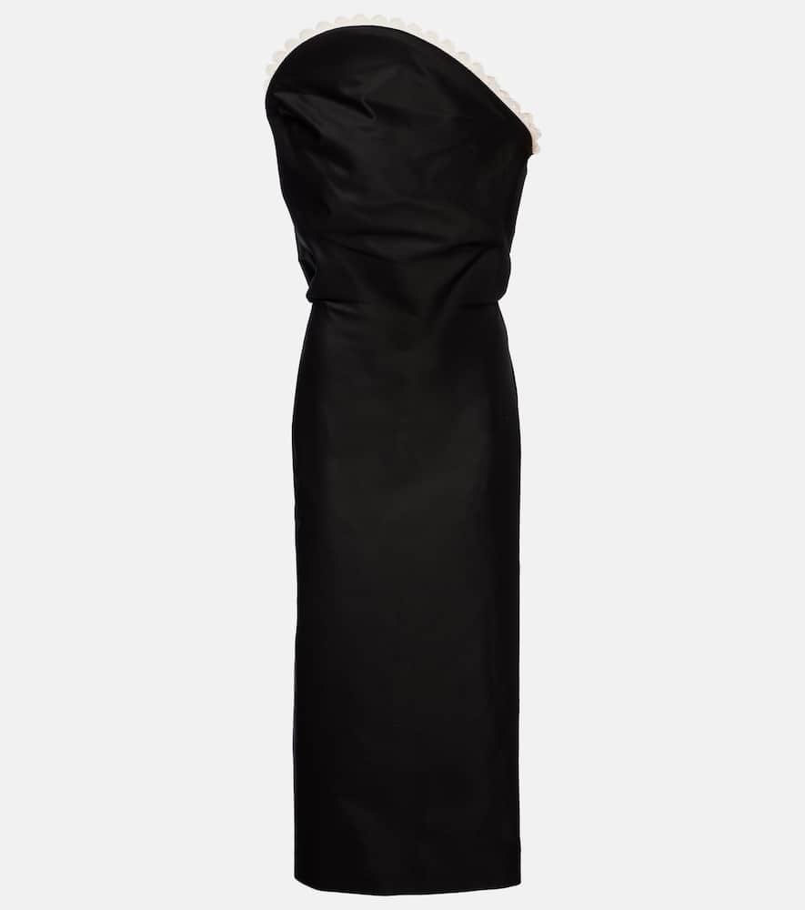 Crochet-trimmed cotton maxi dress