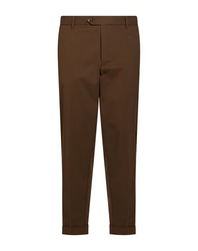 Man Pants Dark brown Size 42 Cotton, Nylon, Elastane