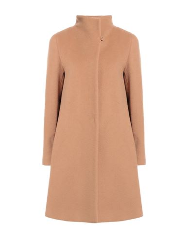 Icons Woman Coat Camel Size 12 Wool, Polyamide