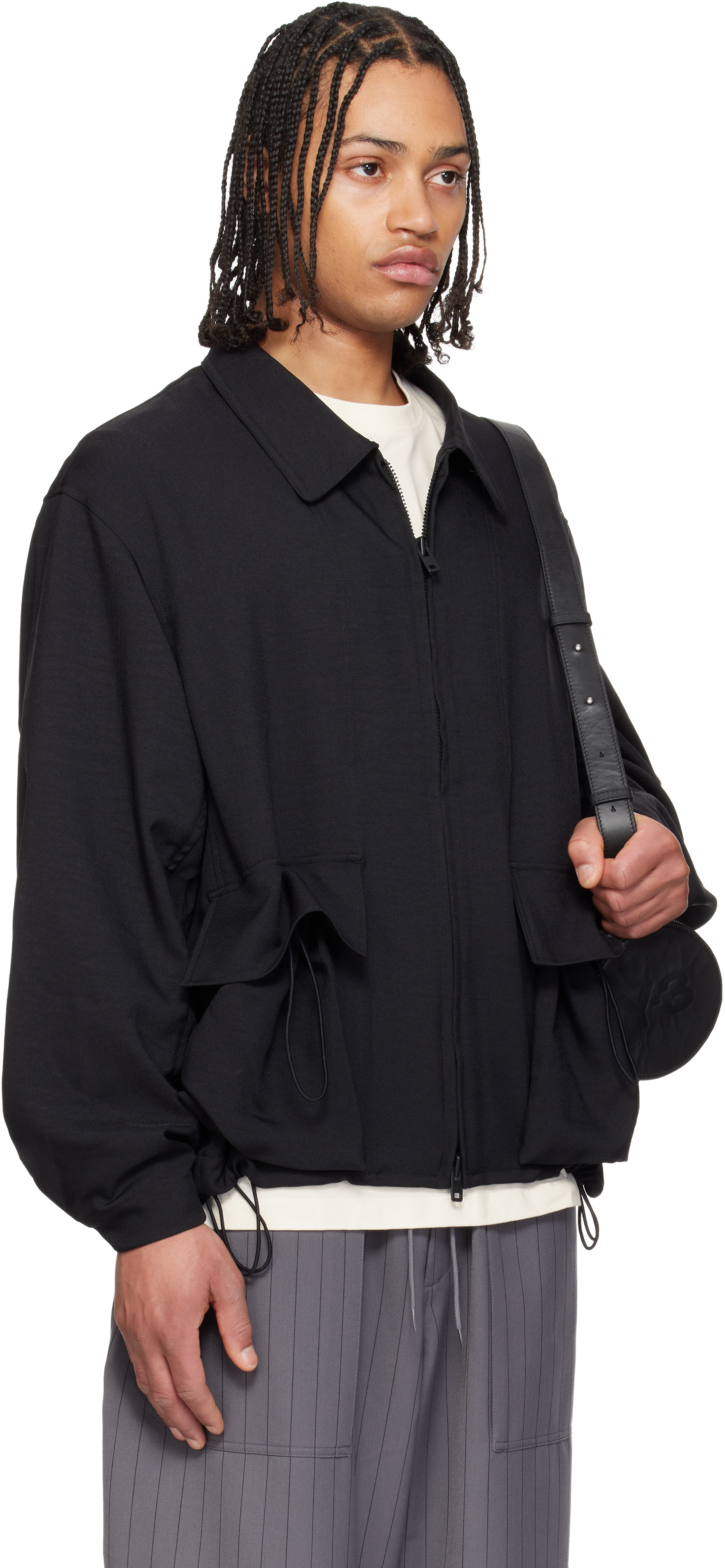 Black Sport Uniform Blouson Jacket