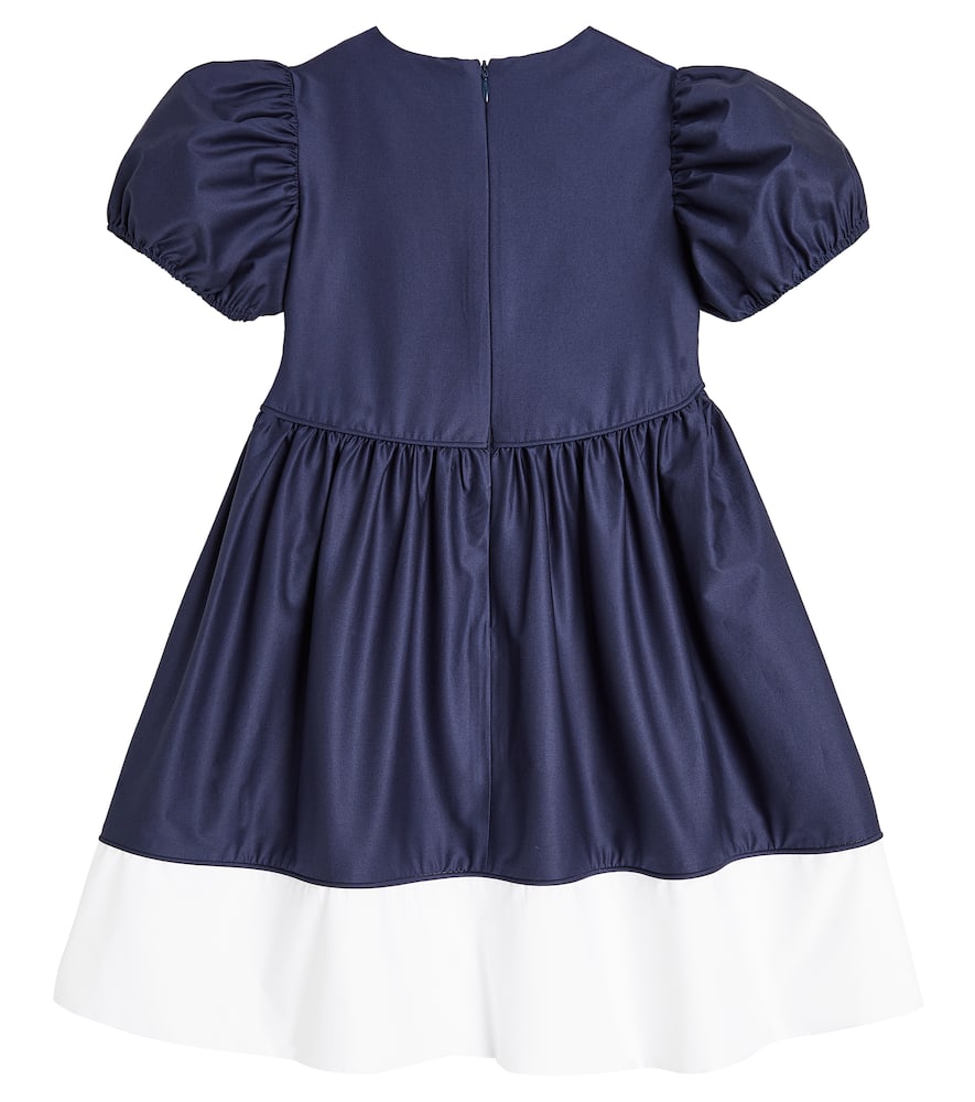 Il Gufo Puff-sleeve cotton-blend dress