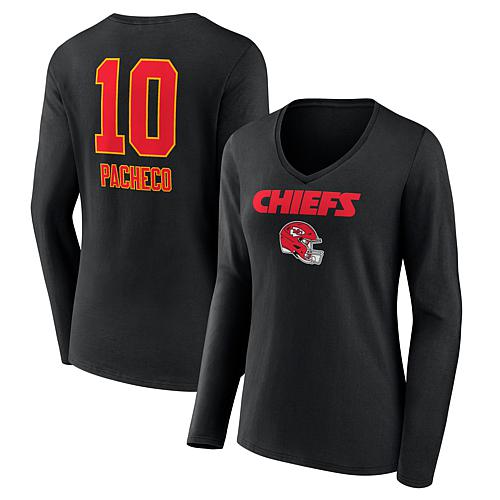 Women's Fanatics Isiah Pacheco Black Kansas City Chiefs Team Wordmark Player Name & Number 