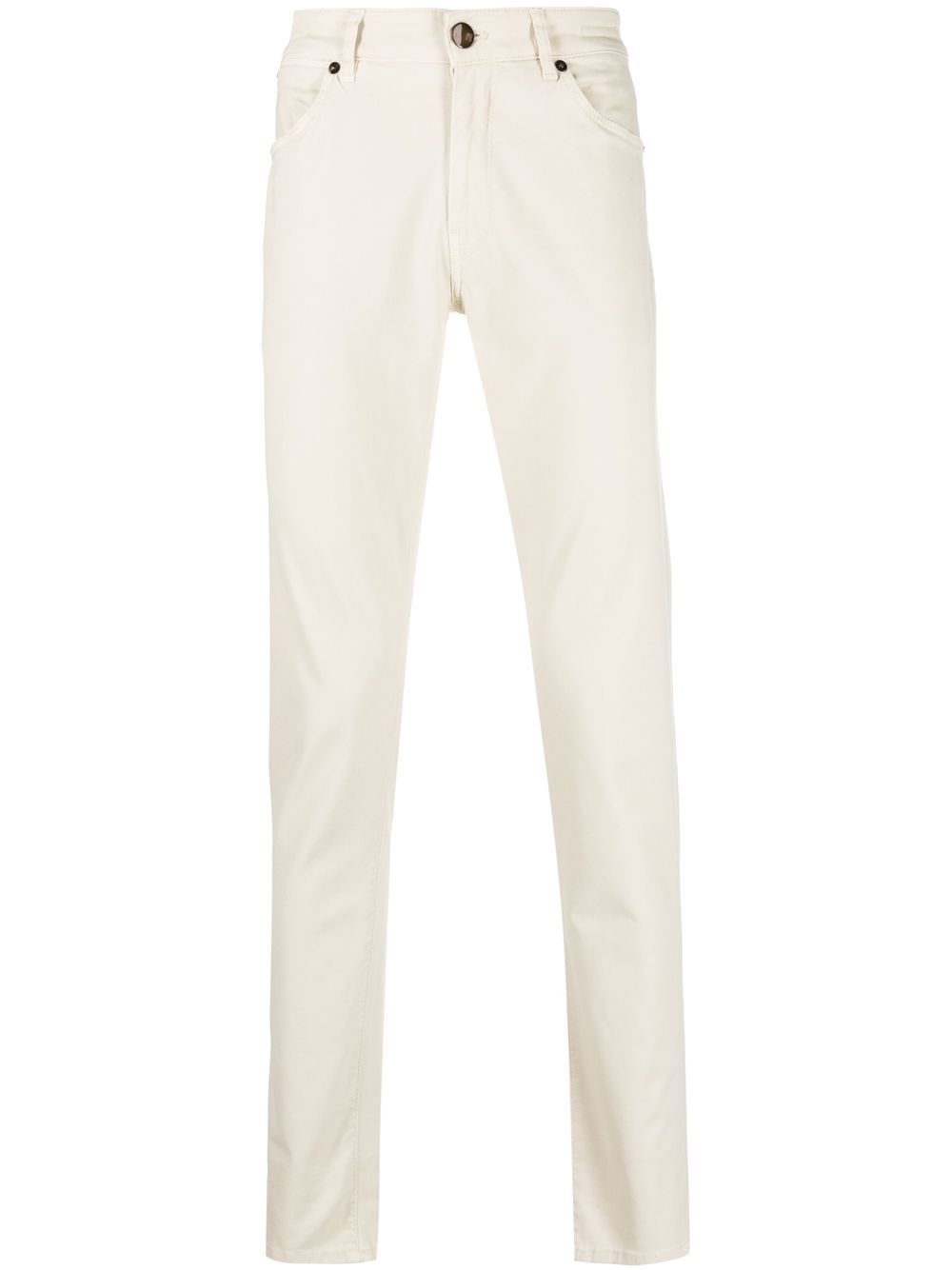 Mid-rise straight-leg trousers - Neutrals