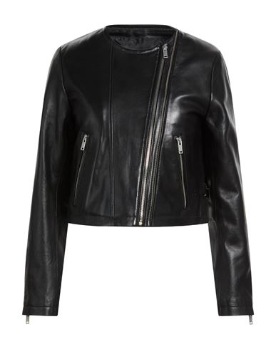 Bella Collarless Woman Jacket Black Size M Sheepskin