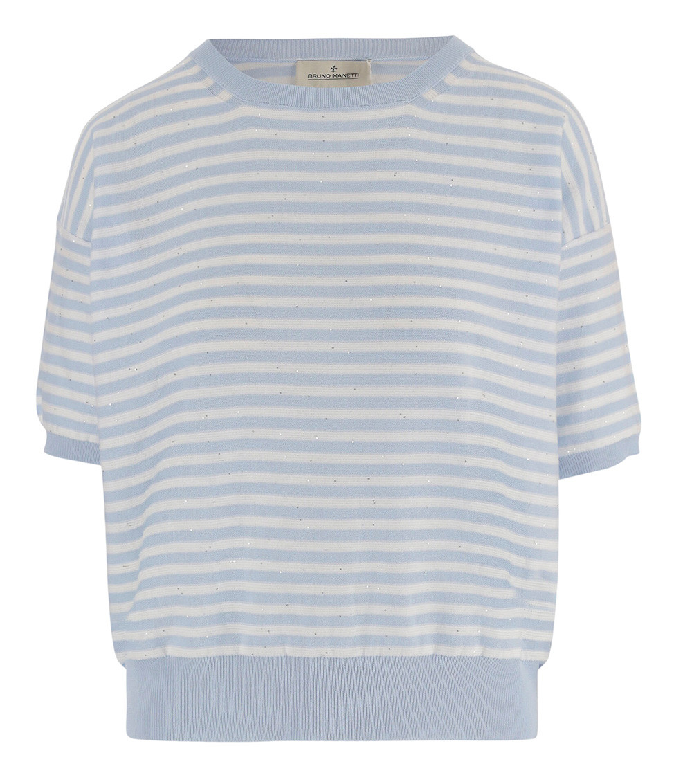 Grey Stripes Crew Neck Sweater